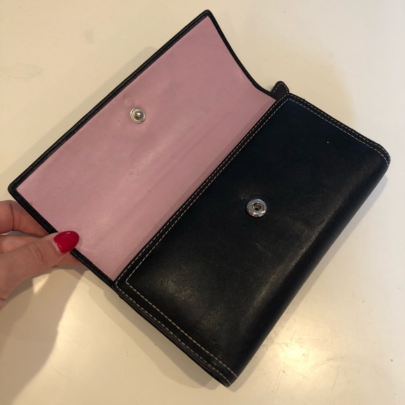 black leather coach wallet